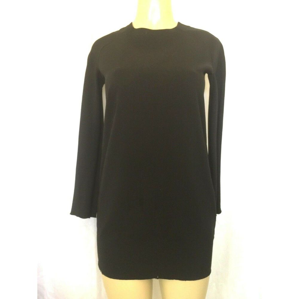 Imperial Shift Dress Black Long Sleeve Mini S Zip